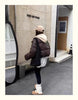 Hooded Short Parkas Women Black Patchwork Puffer Jacket Winter Streetwear Down Coats Korean Cotton Padded Outerwears