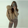 Autumn Casual Fur Collar Sweater Coat Women's Solid Loose Long Sleeve Zippers Pullover Ladies Office Tops