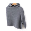 French Retro 100% Pure Wool Shawl Women's Autumn Winter High Neck Thick Warm Cover Knitted Scarf, One-Piece Cape