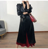 Spring Autumn Long Soft Elegant Flowy Satin Acetate Trench Coat for Women Chic British