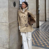 Lapel V-neck Belt Trench Coat Women Lace Up Full Sleeve Button Short Thin Windbreak Lady Daily Street Outerwear