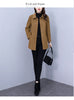 High End Women's Solid Woolen Coat Autumn Winter Middle Aged Mother Wool Trench Outwear Large Size Mother Warm Blend Jacket 4XL