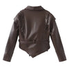 Women Leather Bomber Jackets Coats With Belt Notched Shoulder Pads Motorcycle Street Chic Short Outwear Solid Lace Up