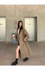 Vintage Elegant Women Long Trench Casual England Long Sleeve Belt Coat Jacket Fall Winter Lady Sweet Retro Harajuku Pockets Tops