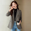 Women Blazer Ladies Grey Coffee Long Sleeve Female Casual Jacket For Autumn Winter Double-Breasted Suit Female Outerwea