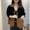 Women Splicing Loose Fitting Jacket Spring Female Leisure Outerwear Ladies Top Grade Long Sleeved Tops Coat