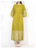Women's Dress With Flower Ruffles Sleeves Round Neck Loose Big Size Long Dresses 2DB1142