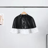 Women's Coat Stand Collar Single Breasted Ruffle Hem Patchwork Female Cape Early Spring Chic Holiday Lady Capes