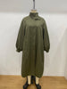Women Loose Draped Trench Coat Stand Lantern Sleeve Side Slit Single Breasted Casual Outerwear Street Daily Ladies Chic Overcoat