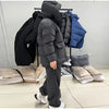 Print Hooded Puffer Coat Set Women Quilted High Neck Full Sleeve Zip Pockets Jacket Wide Leg Pants Winter Warm Sets