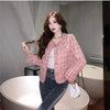 All-Match Tweed Coat Female Elegant O-Neck Cropped Jacket Women Spring Autumn Korean Small Fragrance Jacket Outwear