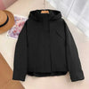 Spring Women's Windproof Stand Collar Jacket Cocoon Jacket with Hood Short Overcoat Simple and Versatile Solid Thin Coat