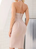 women's neck hanging sexy suspender backless tight bandage dress elegant hip hugging dress