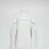 High Neck Cape Sleeve Slim-Fit Maxi Dress Pearl Trim Solid Color Floor Length Modest Abaya Style Formal Occasion Women