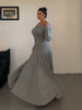 Plus-Size Solid-Color Knit Elegant A-Line Flowy Maxi Dress Women's Long Dress Casual & Commuter Style
