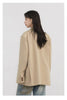 Women Blazers Solid Loose Double-breasted Wide Shoulder Office Ladies Suit Jacket Oversized Coat Spring Autumn