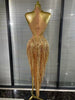 White Golden Color Women Sexy Off the Shoulder Shining Sequins Beading Bodycon Mid-calf Dress Birthday Photoshoot Stage Wear