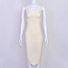 Yellow U Neck Striped Bandage Dress Evening Backless Sexy Bodycon Women Dress Party Celebrity Vocation Dresses