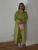 Stand Collar Oversized Long Trench Coat Women Street Single Button Half Sleeve Side Split Loose Jackets Chic Lady Outerwears