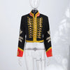 Napoleon Golden Short Jacket Women Vintage Stand Collar Long Sleeve Cropped Jackets Autumn Lady Outwear High Street