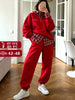 Autumn Women's Tracksuit with Zipper Cotton Oversize White Casual Two Piece Set Women Classic Sports Trouser Suits for Women