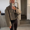 Casual Pu Leather Women's Jacket Chic Solid Long Sleeve Stand Collar Female Outwear Autumn Winter Street Short Lady Jacket