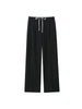 Women's Double Waistband Wide Leg Pants, High Elastic Waist With Drawstring, Side Pockets, Female Trousers, Chic