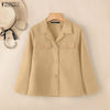 Women's Casual Lapel Neck Jackets 3/4 Sleeves Solid Color Button Up Lightweight Coats Spring Office Wear Woman Outerwear