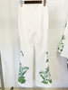 High Street Designer Suit Set Women's Loose Style Long Sleeve Beaded Blouse Tops Flare Pants