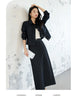 Women's Vintage Elegant Denim Skirt Set Long Sleeve Lapel Denim Jacket Split A-line Skirt Office Lady Denim Suits M8307