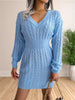 Women Sweater Dresses Cocktail V Neck Knitted Dress Sweater Sheath Dress