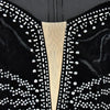 Elegant Diamonds Velvet Long Party Dress for Women Sexy Deep V Evening Gown Formal Black Slim Dress Robe