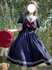 Japanese Sweet Lolita Style Women Dress Cute Bow Puff Sleeve Cosplay Patchwork Dresses Kawaii Girl Y2k Robe Vestido