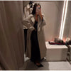 Women Casual Plaid Windbreaker Turn-down Collar Long Sleeve Belt Waist Jacket Spring High Street Lady Commute Coat
