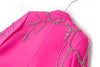 Women's Heavy Industry Nail Bead Blazer Notched Collar Double Breasted Loose Suit Jackets Autumn