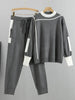 Winter Women Knitted 2 Pieces Set Muslim Casual Thicken Pullover Sweater +Knitted Pant 2PCS Suits Outfit Sport Warm Set