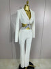 Sexy Cut Out Long Sleeve Beading Bodycon Two Pieces Pants Bandage Set Women Celebrity Designer Women Birthday Set