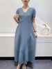 Bud Elegant Dresses for Women Autumn Pleated Casual Solid Color Party Formal Occasion Dresses