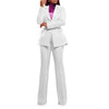 Pearl Splicing Women's Set Long Sleeve Blazer and Wide Leg Pants Suit Winter OL Fall Two 2 Piece Set Outfit