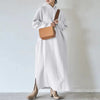 Women Loose Hooded Long Maxi Dress Spring Autumn Female Tie Collar Long Sleeve Baggy Straight Sweatshirt Dresses JYFS-2175