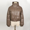 Winter Parka Coat Women's Jacket Thick Warm Women Black PU Leather Coats Women Elegant Zipper Faux Leather Jackets Tops