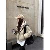 Hooded Short Parkas Women Black Patchwork Puffer Jacket Winter Streetwear Down Coats Korean Cotton Padded Outerwears