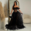 Women Tierred Mesh See Though Off Shoulder Sweetheart Collar Maxi Long Floor Length Dress Evening Sexy Party Dresses