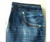 One-peice Elastic Imitation Denim Sports Gymnasium Pencil Pant Casual For Women's Clothes Leggings Dye Vintage All-match