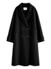 Women's Pure Wool Double Breasted Coat - Classic Mid-Length Winter Trench Warm Elegant Overcoat