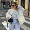 Women's Autumn Aesthetic Floral Print Stand Collar Color Pocket Quilted Padded Jackets Coat Female Warm Outwear Chic Tops