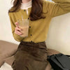 Long Sleeve Knitted Cardigan Women Sweater Elegant Winter Casual Simple Knitted Jackets O Neck Loose Round Neck Tops