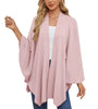 Elegant Shawl Wraps Soft Open Front Poncho Sweater Women Loose V-Neck Cape Casual Solid Color Soft Open Front Poncho Bat Shirt