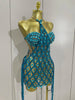 Sparkly Sequin Diamond MeshTransparent Top Dress Two Piece Set Women Sexy Evening Party Celebrate Birthday Photo Shoot Wear