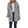 Women Winter Warm Faux Fur Coat Casual Turn-down Collar Leopard Jackets Ladies Streetwear Long Sleeve Pockets Overcoats